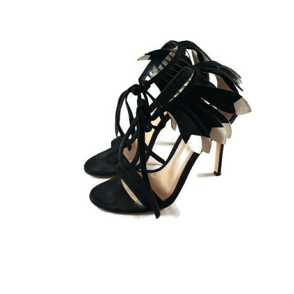 Gianvito Rossi Suede Feather Heels